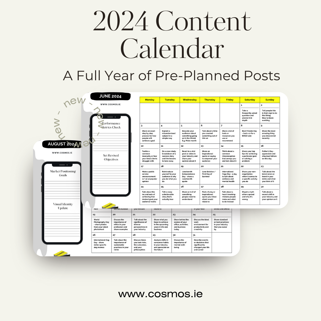 2024 content calendar tease image of June & August 